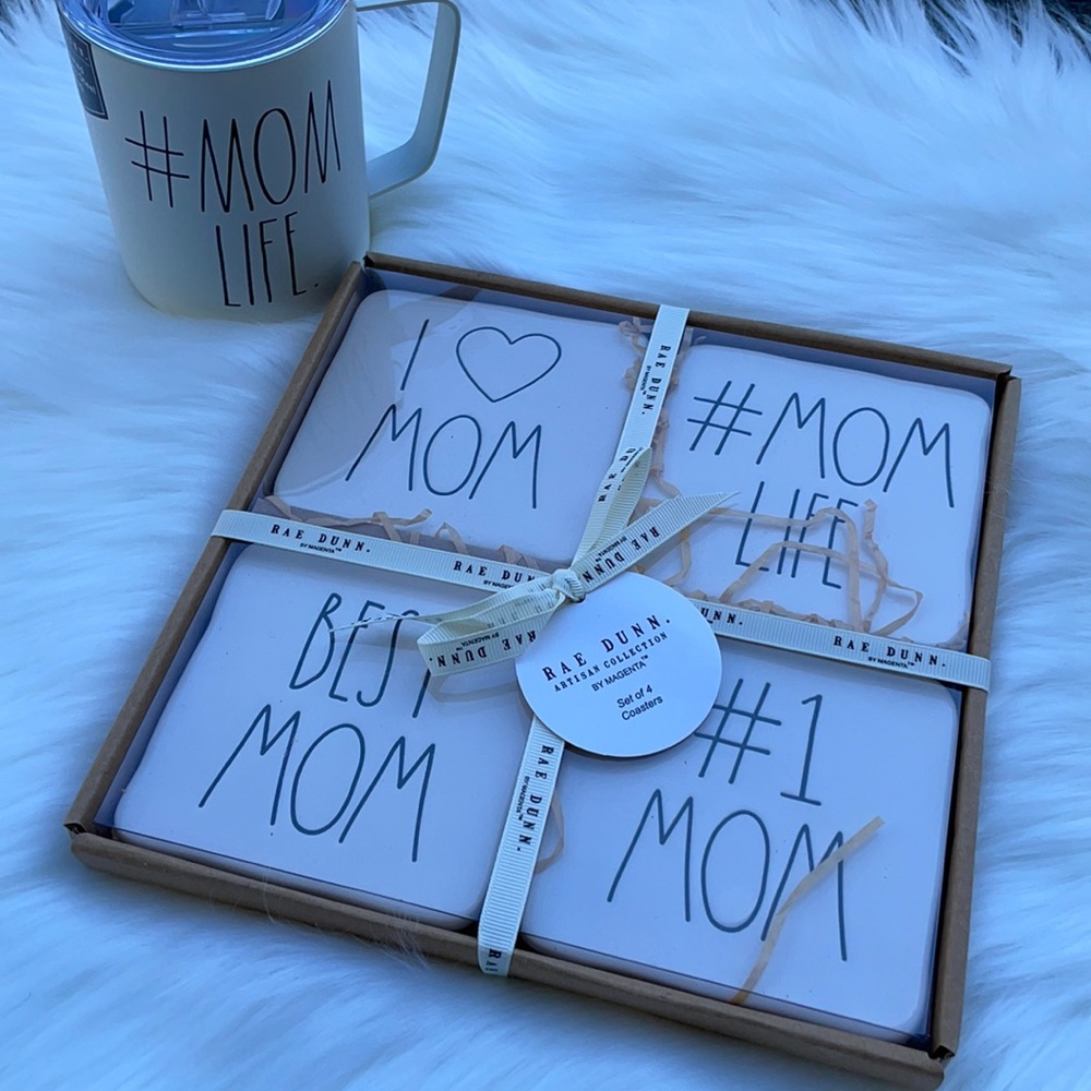 Rae Dunn Mother's Day Insulated Mug & Coaster Set